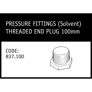 Marley Solvent Threaded End Plug 100mm - 837.100